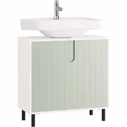 SoBuy Meuble Sous-Lavabo BZR139-GR La combinaison du vert et du blanc fait de cette armoire quelque chose de spécial. Ce meub ...