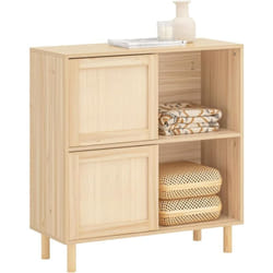 Sobuy - FSB87-N Buffet avec 2 Portes Coulissantes Commode Meuble de Cuisine Meuble de Couloir Meuble d'Appoint Meuble de Rangement pour Entrée,