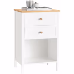 SoBuy Table de Chevet avec 2 Tiroirs Table de Nuit, Blanc, FBT126-WN Parfait comme table d'appoint, commode, table de chevet ...