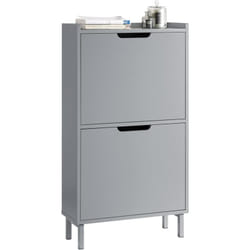 SoBuy FSR151-HG Meuble à Chaussures Meuble de Rangement à Chaussures avec 2 Abattants Armoire à Chaussures Commode à Chaussures Gris