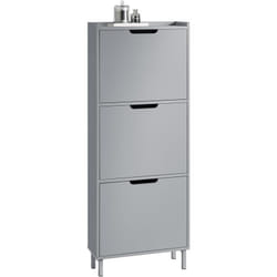 Sobuy - FSR151-H-HG Meuble à Chaussures Meuble de Rangement à Chaussures avec 3 Abattants Armoire à Chaussures Commode à Chaussures Gris