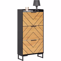 SoBuy Meuble à Chaussures 3 abattants, FSR164-SCH Meuble d'entrée avec 3 abattants de haute qualité permettant le rangement d ...