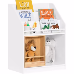 SoBuy KMB98-W Bibliothèque pour Enfants avec Porte Coulissante Ce meuble d’enfant polyvalent satisfait les besoins des enfant ...