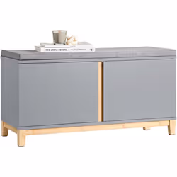 " SoBuy FSR117-HG Banc à Chaussres avec Coussin Rembourré et 2 Portes Design modern et créatif. Le style minimaliste de ce ba ...