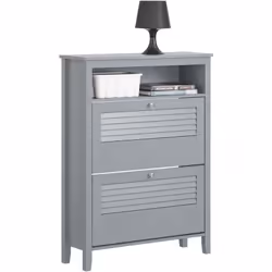 SoBuy FSR152-HG Meuble d'entrée avec 2 abattants permettant le rangement des chaussures. Design modern et élégant. Ce meuble  ...