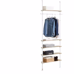 SoBuy Télescopique Porte-vêtements, 1 Barre et 5 Etagères, Blanc, KLS15-WN. Un rangement pratique pour vêtements, chaussures ...
