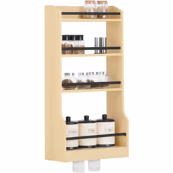 Super pratique meuble de rangement, équipée de 4 étagères à épices et 3 chrochets! Dans la cuisine, trois étagères permettent ...