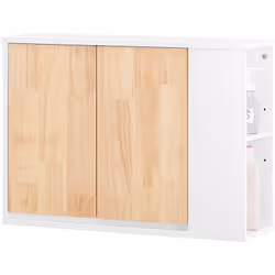 SoBuy Armoire Murale Salle de Bain, Couleur Blanc et Bois, BZR144-WN Un meuble mural est une excellente idée pour organiser e ...
