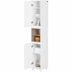 SoBuy Meuble Colonne de Salle de Bain BZR147-W Idéale pour votre salle de bain ou vos toilettes, ce meuble colonne de salle b ...