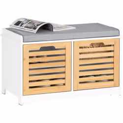 SoBuy FSR23-II-WN Banc à Chaussures avec Coussin Rembourré Ce meuble d'entrée saisissant est sans aucun doute le point de mir ...