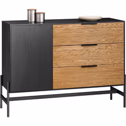 SoBuy Buffet de Cuisine avec 1 Porte et 3 Tiroirs, HFSB02-SCH Le buffet est un meuble de rangement pratique et élégant, idéal ...