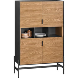 Sobuy - HFSB03-SCH Buffet de Cuisine, Armoire de Cuisine, Vaisselier Cuisine, Meuble de Rangement pour Cuisine, Salle à Manger, Salon, avec 3