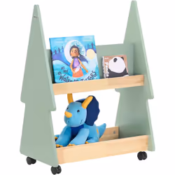 SoBuy KMB99-GR Bibliothèque pour Enfants avec 4 Compartiments Ouverts , vert Cette bibliothèque enfant en forme d'arbre appor ...