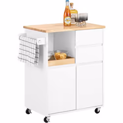 SoBuy Desserte de Cuisine à roulettes, Blanc, FKW123-WN Ce chariot de cuisine présente de nombreux détails de conception prat ...