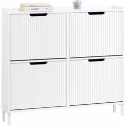 SoBuy FSR177-L-W Meuble de Rangement à Chaussures Armoire à Chaussures Avec un design vertical permettant d'économiser de l'e ...
