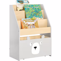 SoBuy KMB104-HG Bibliothèque Meuble de Rangement pour Livres et Jouets Cette étagère de livres et jouets est idéale pour se m ...