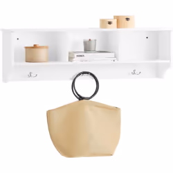SoBuy FHK35-W Porte-Manteau d’Entrée avec 2 portes coulissantes et 1 compartiment Idéale de le placer à l’entrée, dans une ch ...