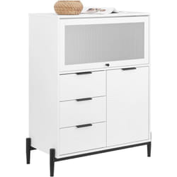 Sobuy - FSB94-W Meuble Chaussures, Meuble Entrée, Commode, Armoire de Rangement, Buffet Multifonctionnel pour Entrée, Salon et Cuisine, Meuble de