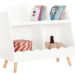 Sobuy - KMB100-W Bibliothèque Enfant, Étagère à Livres, Étagère de Rangement pour Livres et Jouets, Meuble Rangement sur Pieds pour Chambre d'Enfant,