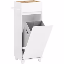 SoBuy Meuble Bas de Salle de Bain Armoire Toilette avec Panier à Linge, BZR159-W Cette armoire est une solution parfaite pour ...
