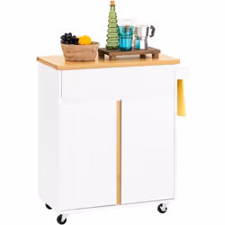SoBuy FKW125-WN Desserte Roulante Chariot de Cuisine à Roulettes avec 1 Tiroirs et 2 Portes Idéal pour divers ustensiles dans ...