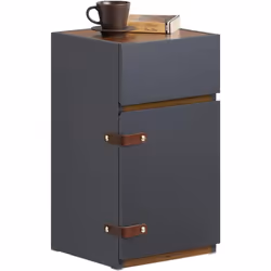 SoBuy FBT146-DG Bout de Canapé Table de Chevet avec 1 tiroir et 1 porte Cette table de chevet n'est pas seulement pratique, m ...