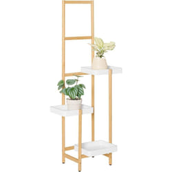 Sobuy - STR13-WN Étagère à Fleurs Support de Pots de Fleurs Porte Plante en Bambou à 5 niveaux Présentoire de Jardin pour Intérieur et Extérieur,