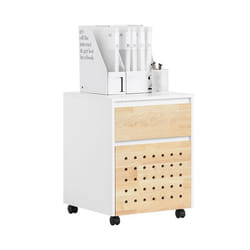 SoBuy ASK06-WN Caisson de Bureau à Roulettes Organiseur Bureau Meuble de Rangement Bureau Caisson de Rangement Bureau avec