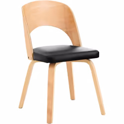 SoBuy FST97-SCH Chaise en bois avec Dossier et Assise Rembourrés Chaise confortable trouvera sa place dans la cuisine, la sal ...
