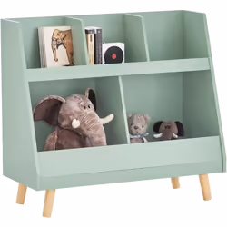 SoBuy KMB19-GR Bibliothèque Étagère à Livres pour Enfant avec 5 Compartiments Ouverts - Vert Cette étagère à livres SoBuy ave ...