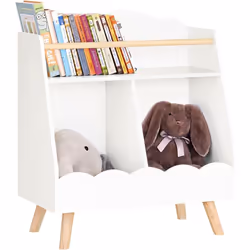 SoBuy KMB100-K-W Bibliothèque pour Enfants avec 2 Compartiments Ouverts Cette étagère pour enfants, conçue en forme de nuage, ...