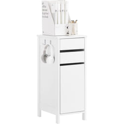 Sobuy - FWT108-W Caisson de Bureau, Organiseur Bureau, Meuble de Rangement, Bout de Canapé, Table de Chevet, Armoire Rangement à 2 Tiroirs et 1