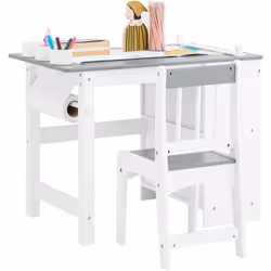 SoBuy KMB60-HG Ensemble Table et Chaise pour Enfant Un ensemble bureau et chaise sûr et beau est très important. Équipée d'un ...