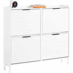 SoBuy FSR197-W Armoire à Chaussures Étroite 19cm Armoire à chaussures grande capacité avec 4 compartiments – peut contenir 8  ...