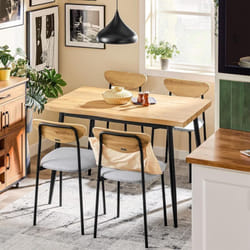 SoBuy Ensemble de Table à Manger 5 Pièces avec Chaises Confortables, Ensemble Table et Chaises 4, Table de Cuisine Compacte pour Petits Espaces,