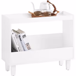 SoBuy FBT147-W Bout de Canapé Table de Chevet avec 2 Étagères Le style design s'harmonise parfaitement avec tout type de mobi ...