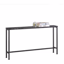 SoBuy FSB19-SCH Table Console Table d'appoint Bout de canapé Table d’entrée Cadre et 4 pieds en fer Conçu avec un grand plate ...