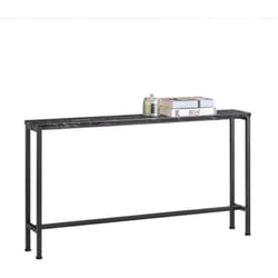 FSB19-SCH Table Console, Table d'appoint, Bout de canapé, Table d'entrée pour Salon, Chambre, Cadre et 4 Pieds en Fer - L120xP20x65cm, Noir - Sobuy
