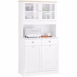 SoBuy Buffet de Rangement de Cuisine, FSB101-W Le meuble est assorti à la couleur blanche et au grain de bois, ce qui donne u ...