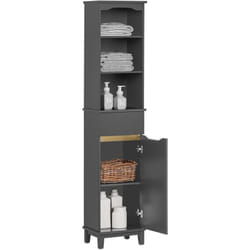Sobuy - Meuble Colonne de Salle de Bain, Armoire Haute, Étagère de Rangement, Placard de Rangement, Colonne de Rangement pour Salon, Salle de Bain,