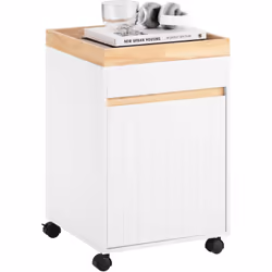 SoBuy ASK03-W Caisson de Bureau à Roulettes, Organiseur Bureau Design contemporain et chic. Ce meuble comporte 1 porte et 1 p ...