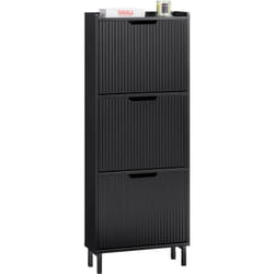 Sobuy - FSR177-H-SCH Meuble à Chaussures Armoire à Chaussures Meuble Rangement Chaussures 3 Portes abattantes, Meuble d'Entrée Coffre Rangement pour