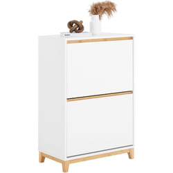 Sobuy - Meuble à Chaussures, Meuble de Rangement à Chaussures avec 2 Abattants, Armoire à Chaussures, Commode à Chaussures, Meuble d'Entrée,