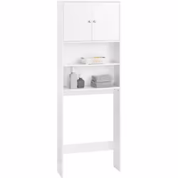 SoBuy Meuble WC, Blanc, BZR165-W Ce meuble, avec son espace généreux en bas, s'intègre parfaitement à la majorité des toilett ...