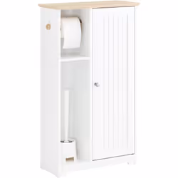 SoBuy Armoire Porte-Papier Toilette Porte Brosse WC, Blanc, BZR189-W Ce produit est principalement bleu, avec des touches de ...