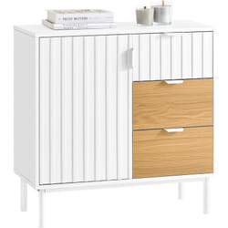 Sobuy - FSB91-WN Meuble Chaussures, Meuble Entrée, Commode, Armoire de Rangement, Buffet Multifonctionnel pour Entrée, Salon et Cuisine, Meuble de