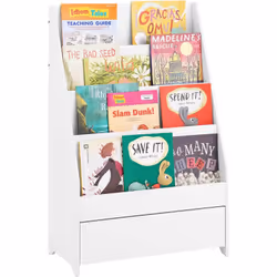 SoBuy KMB112-W Bibliothèque pour Enfants avec 4 Étagères et 1 Tiroir Cette bibliothèque avec design simple et moderne est par ...