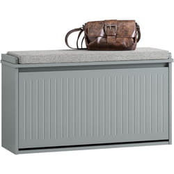 Sobuy - FSR98-L-HG Banc à Chaussures, Meuble à Chaussures, Meuble d'entrée, avec Assise Coussin Rembourré et Abattant, Banc de Rangement à