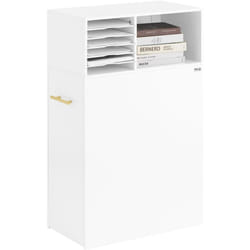 Sobuy - Caisson de Bureau à Roulettes, Support Imprimante Roulant, Organiseur Bureau, Meuble de Rangement Bureau, Caisson de Rangement avec