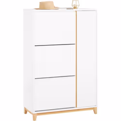 SoBuy FSR189-WN Meuble à Chaussures à 3 abattants. Il s'adapte bien à toutes les tendances de décoration intérieure et vous o ...